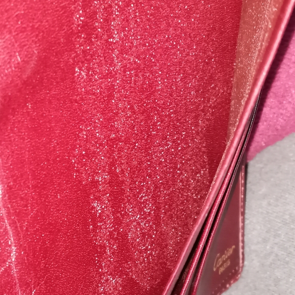 Cartier Bordeaux Leather Checkbook Long Wallet with gold accents - Picture 12 of 12